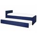 Beliani Cama com estrado Poliéster MARMANDE 96x214 Azul Marino