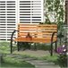 Banco de parque Aço e madeira Outsunny 122x60 Castanho