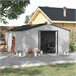Abrigo de Exterior Aço Galvanizado e PP Outsunny Cinza