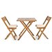Conjunto de mesa e cadeiras dobráveis ​​de madeira para jardim Natural
