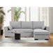 Chaise longue com cama MARLON reversível 3 lugares cinza Cinza