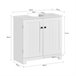 Armário de banho com 1 prateleira e 2 portas BZR18-II-W SoBuy 60 Branco