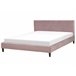 Beliani Cama com estrado Veludo FITOU 190x214 Rosa