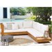 Beliani Conjunto lounge Madeira de acácia MARETTIMO Branco/ Bege