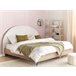 Beliani Cama com estrado Poliéster MILLAY 196x211 Branco/ Bege