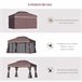 Pérgola de Jardim Alumínio e Poliéster Outsunny 390x290 Castanho