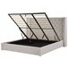 Beliani Cama com armazenamento Veludo LUBBON 210x217 Cinza Claro
