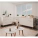 Cómoda dulpa com 3+3 gavetas NORDIC Branco/ Madeira