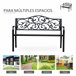 Banco de Jardim Aço e Ferro Fundido Outsunny Preto