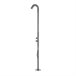 Chuveiro exterior curvo ALGHERO em aço inoxidável 316L com chuveiro manual, aço inoxidável acetinado Cinza