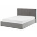 Beliani Cama com armazenamento Veludo VION 177x216 Cinza