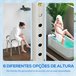 Banco de Duche Alumínio, HDPE e EVA HOMCOM, casa - casa de banho Cinza