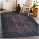 ANDRE 1013 Tapete Ornamento vintage antiderrapante 80x150 Preto