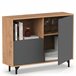 Aparador, Móvel Auxiliar de Sala, Buffet, 2 Portas, 1 Prateleira 86x112x33 cm Cinza