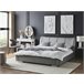 Beliani Cama com estrado Pele NANTES 208x237 Cinza Claro