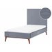 Beliani Cama Veludo BAYONNE 101x212 Cinza